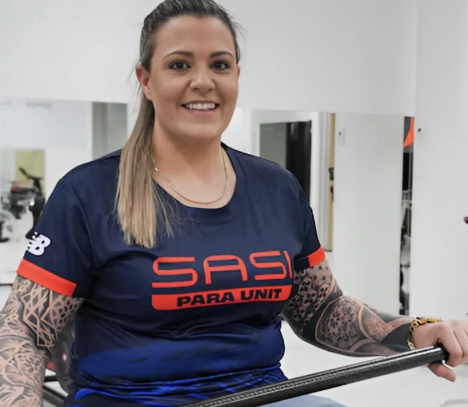 Kirsty Maiden training in the SASI para unit gym